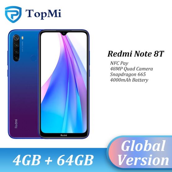 In stock!Global Version Xiaomi Redmi Note 8T 4GB RAM 64GB ROM Smartphone 48MP Quad Camera NFC Snapdragon 665 6.3" FHD+ Cellphone