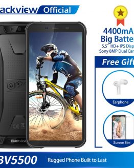 Blackview BV5500 IP68 Waterproof Mobile Phone MTK6580P 2GB+16GB 5.5" 18:9 Screen 4400mAh Android 8.1 Dual SIM Rugged Smartphone