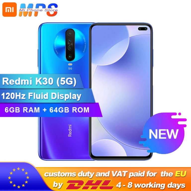 Original Xiaomi Redmi K30 5G 6GB 64GB Snapdragon 765G Octa Core Smartphone
