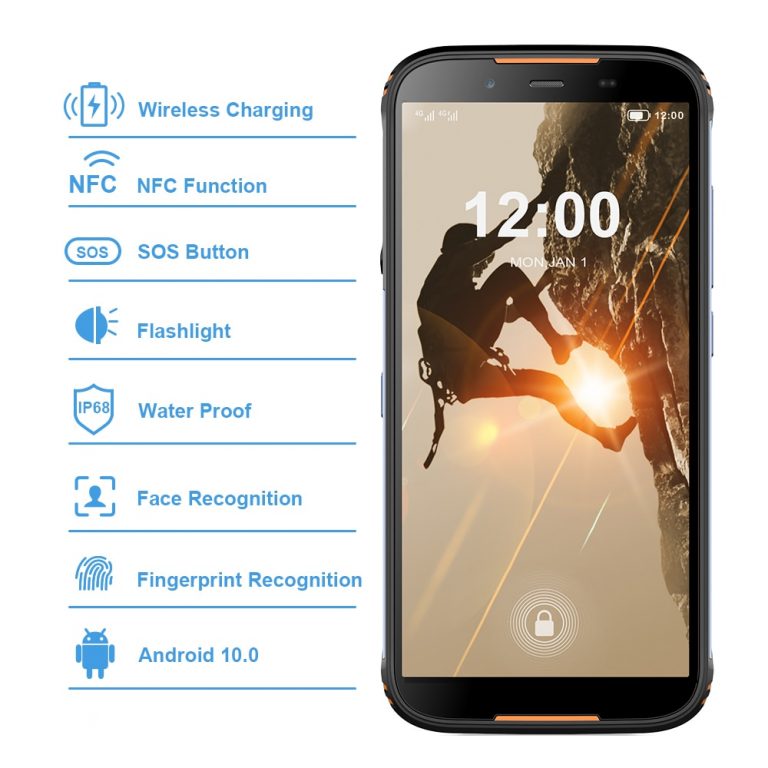 HOMTOM HT80 IP68 Waterproof Smartphone 4G LTE Android 10 5.5inch