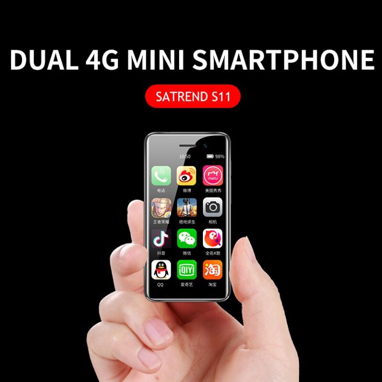 A sleek and compact S11 Mini Smartphone with a 3.2-inch screen, dual SIM slots, and 4G connectivity.