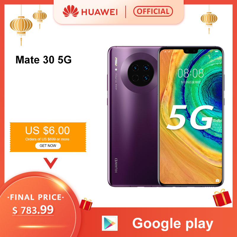 Original Huawei Mate 30 5G Version 8GB 128GB 256GB Kirin 990 Smartphone 40MP Triple Cameras 24MP Front Camera 6.62'' Inch