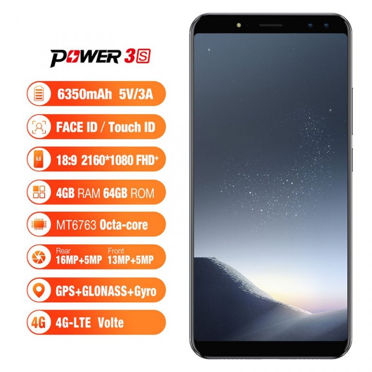 Ulefone Power 3S 4G LTE Mobile Phone Android 7.1 MTK6763 Octa Core Face ID Fingerprint Smartphone 6 Inch 4GB+64GB 6350mAh 16MP 1 Ulefone Power 3S 4G LTE Mobile Phone Android 7.1 Octa Core Face ID Fingerprint