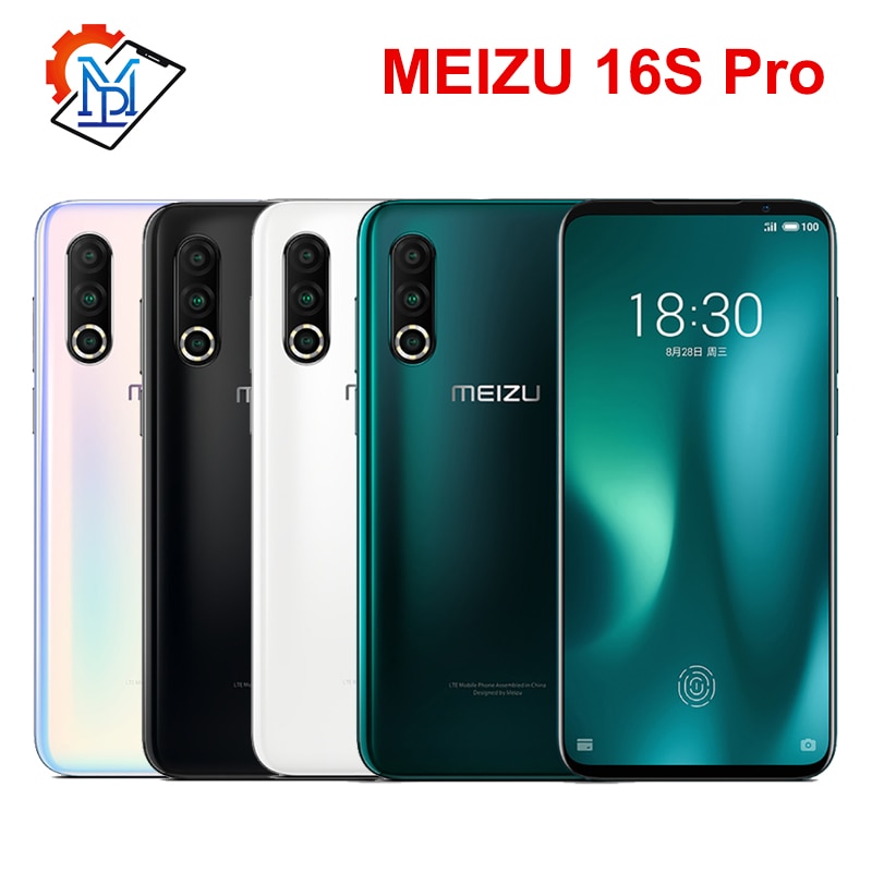 Original Meizu 16S Pro Mobile Phone 6.2 inch FHD+ 6G/8G + 128G/256G Snapdragon 855 Plus Octa Core Android 9.0 NFC Smartphone