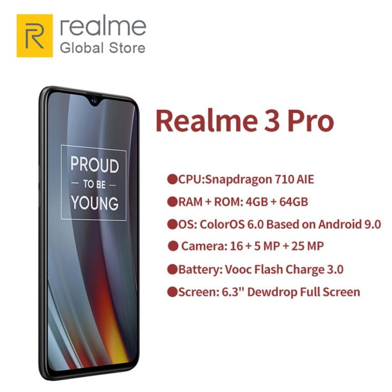 Global Version realme 3 pro 4GB RAM 64GB ROM Qualcomm® Snapdragon™