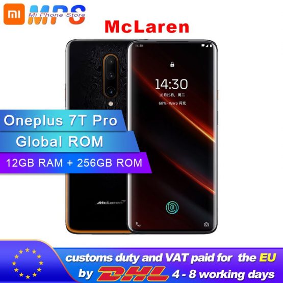 Global ROM Original New Oneplus 7T Pro Mclaren Smartphone 12GB RAM 256GB ROM Snapdragon 855 Plus 6.67'' 90Hz Screen Android 10