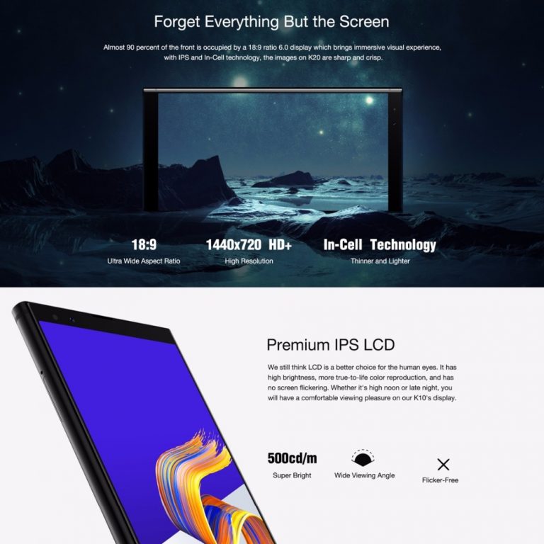 KXD EL K20 Android 8.1 Mobile Phone 5.7" HD Octa Core 3GB RAM 32GB ROM