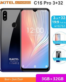 OUKITEL C15 Pro 3+32 4G Smartphone 6.088-inch MT6761 Quad-core 8MP+2MP Face ID & Fingerprint Mobile Cell Phone 3GB RAM 32GB ROM