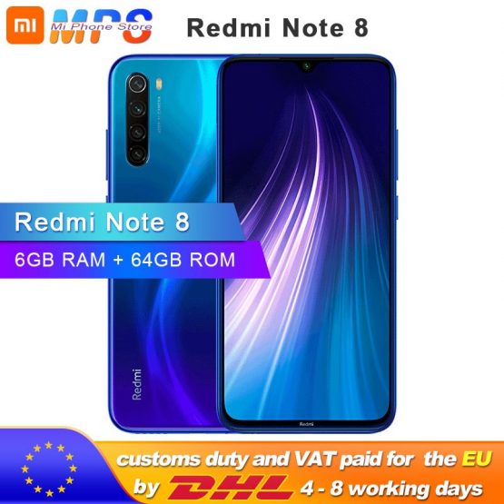 Global ROM Xiaomi Redmi Note 8 6GB 64GB Smartphone Snapdragon 665 Octa Core 6.3” 48MP Rear Camera 4000mAh Support Phone