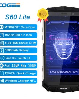 DOOGEE S60 Lite IP68 Rugged Wireless Charge 4GB 32GB 5580mAh 12V2A Quick Charge Octa Core 5.2'' FHD 16MP Camera Smartphone