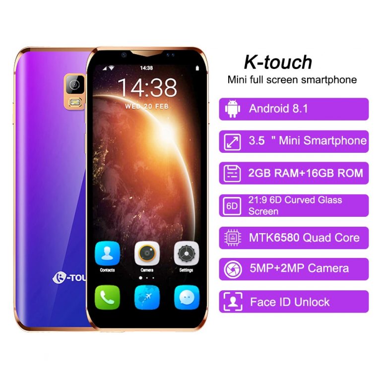 K-Touch series smallest small cell phone unlocked mini Smartphone android 8.1 Mobile phones MTK6580 Quad Core smart phone 2 K-Touch Smallest Mini Smartphone - Android 8.1, 3.5" OLED Display, 2GB RAM, 5MP Camera, Unlocked