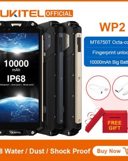 OUKITEL WP2 IP68 Waterproof Dust Shock Proof Mobile Phone 4GB 64GB MT6750T Octa Core 6.0" 18:9 10000mAh Fingerprint Smartphone