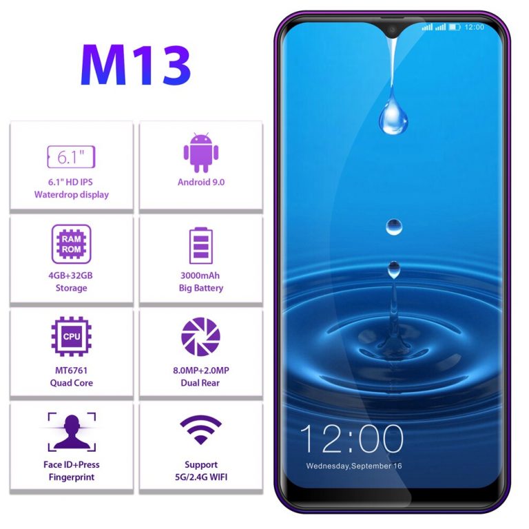 LEAGOO M13 Mobile Phone Android 9.0 6.1'' HD IPS Waterdrop Screen