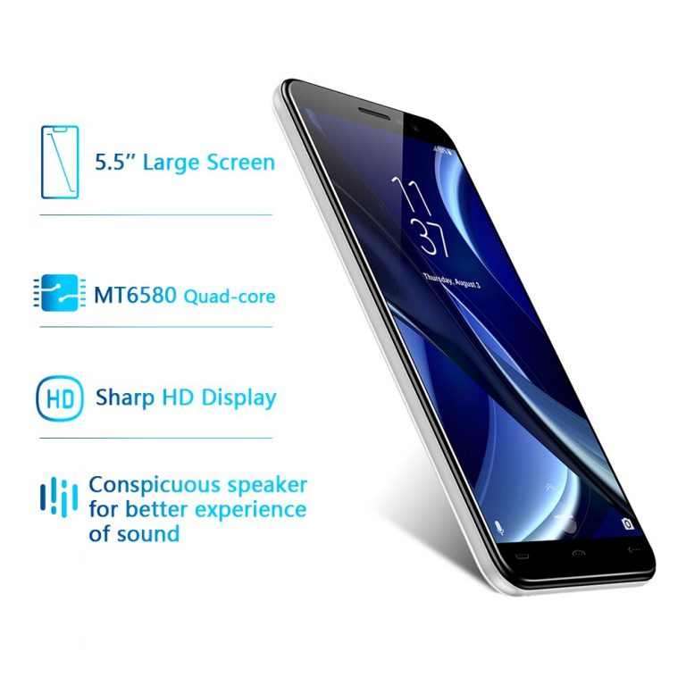 Battery HOMTOM S16 5.5" Screen Smartphone with 13MP Camera, Fingerprint Recognition, and Android OS – Ideal for Everyday Use