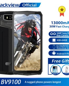 Blackview BV9100 IP68 Waterproof Cellphone 13000mAH 30W fast charging 4G Mobile Phone MTK6765 4GB+64GB 16.0MP Rugged Smartphone