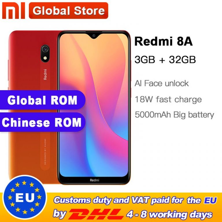 Global ROM Xiaomi Redmi 8A 32GB 3GB Smartphone Snapdargon 439 Octa core