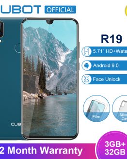 Cubot R19 Android 9.0 19:9 3GB 32GB Quad Core Fingerprint Smartphone 5.71''Water Drop Screen Dual Back Cams Face ID Mobile Phone