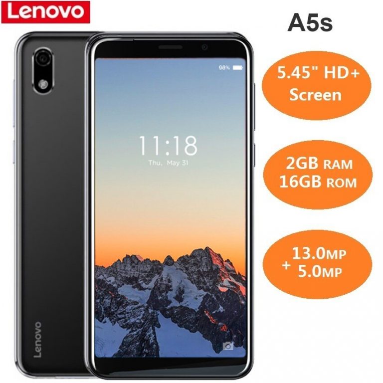Lenovo A5s 4G Smartphone 5.45 inch Android P MT6761 Quad Core 2.0GHz 2GB RAM 16GB ROM 13.0MP Rear Camera 3000mAh Battery