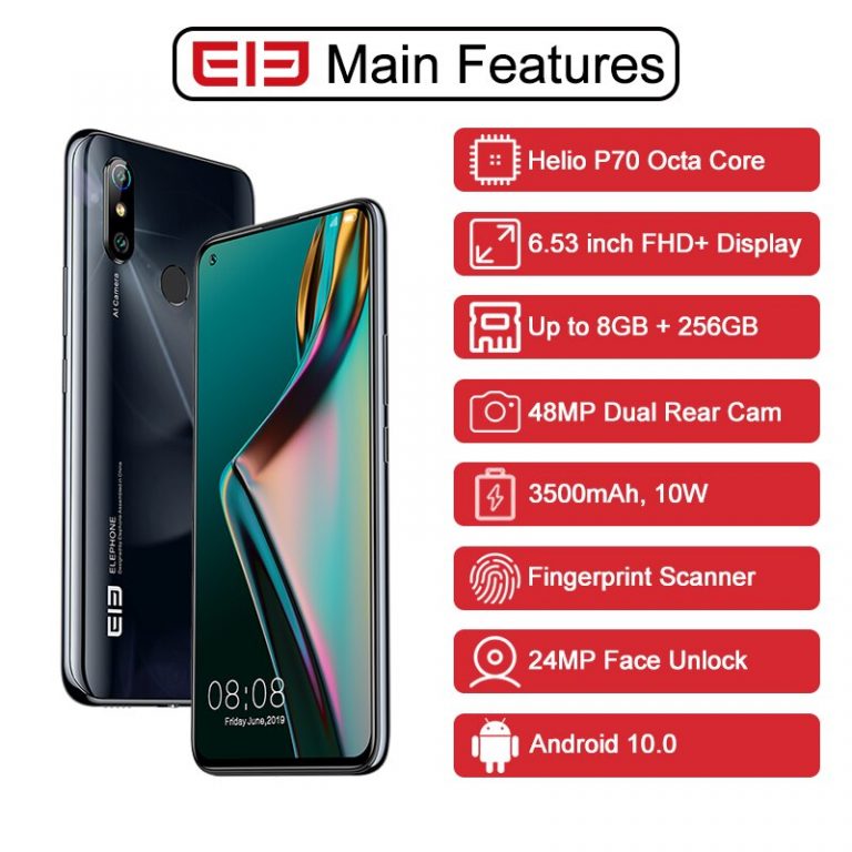 ELEPHONE U3H Helio P70 Octa Core Smartphone 6GB 128GB 6.53" FHD+ Screen
