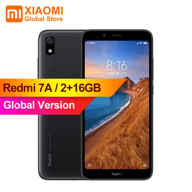 Global Version Xiaomi Redmi 7A MI Celular 2GB 16GB Smartphone Snapdargon 439 Octa Core 4000mAh AI Face Unlock 5.45" 13MP Camera