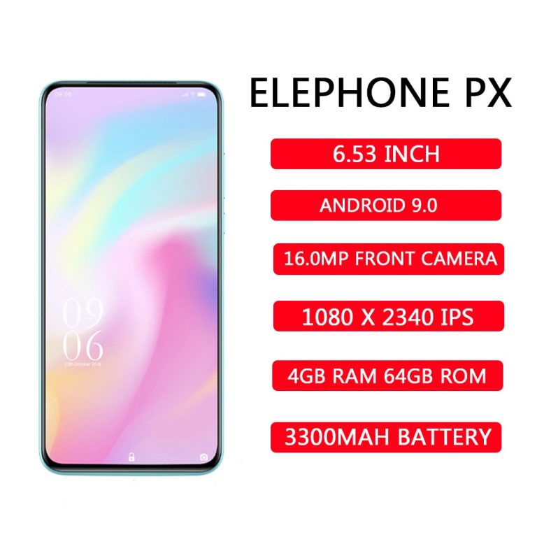 6.5 inch Elephone PX 4G Smartphone 1080 x 2340 FHD Octa Core 4GB RAM