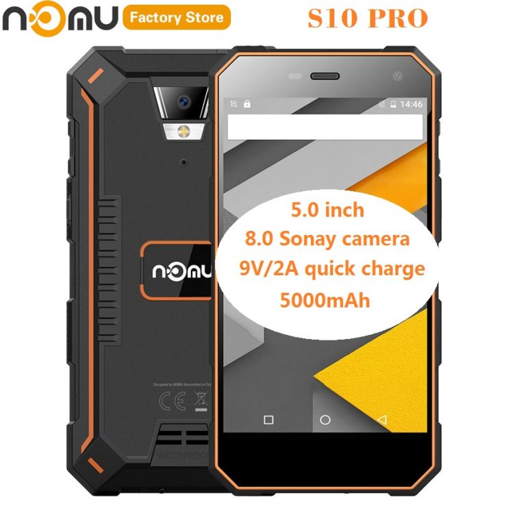 IP68 NOMU S10 PRO 4G Smartphone 5.0'' Android 7.0 MTK6737VWT Quad Core 1.5GHz 3GB 32GB 8.0MP Rear 5000mAh Waterproof Cellphones
