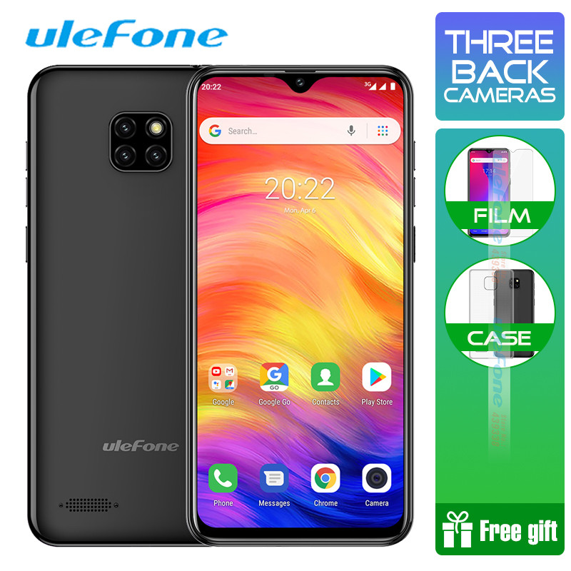 Ulefone Note 7 Smartphone 6.1 inch 1GB RAM 16GB ROM MT6580A Quad Core 3500mAh Face ID Three Rear Cameras Android GO Mobile Phone