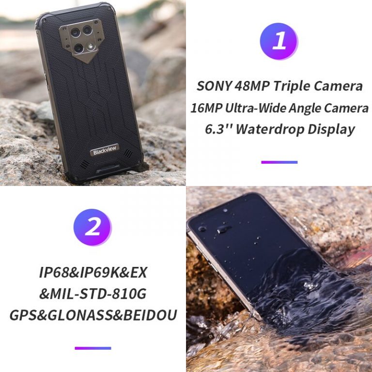 Blackview NFC 6GB RAM 128GB ROM 6580mAh Android 9.0 shockproof