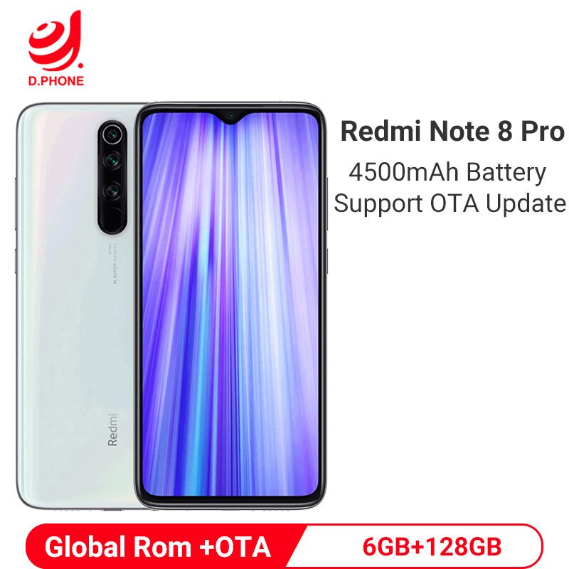 Global ROM Xiaomi Redmi Note 8 Pro 6GB 128GB Cellphone 64MP Quad Camera 4500mAh Smartphone MTK Helio G90T Octa Core Mobile Phone