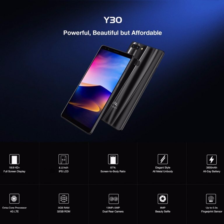 KXD EL Y30 Android 8.1 Mobile Phone 6.0" HD  Octa Core 3GB RAM 32GB ROM