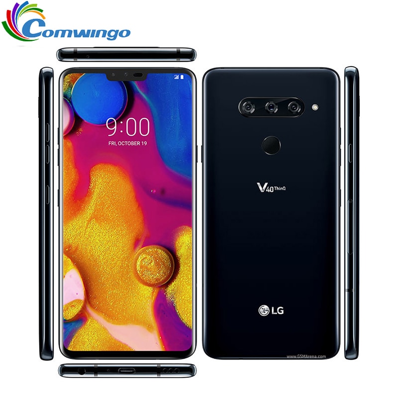 Original LG V40 ThinQ 6.4" 6GB RAM Android Octa Core dual front 3 rear Cameras Fingerprint SmartPhone V405UA/V409N/V405EBW