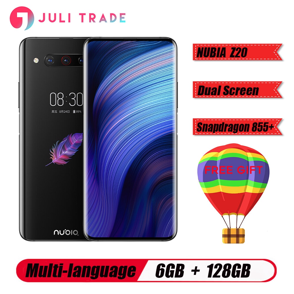 New Original ZTE Nubia Z20 6.42" Dual Screen Snapdragon 855 Plus Octa core Android 9.0 6GB 128GB 3 Cameras 4000mAh Smartphone