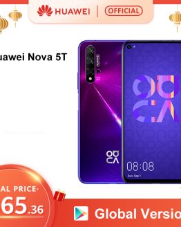 Global Version HUAWEI Nova 5T Smartphone 48MP Cameras 32MP Front Camera Cellphone 6.26'' Full Screen Kirin980 8G 128G Android 9