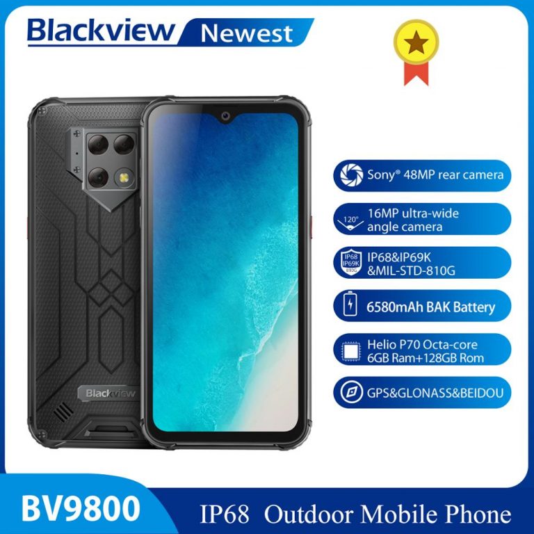 Blackview IP68 Waterproof Mobile Phone Android 9.0 Smartphone Helio