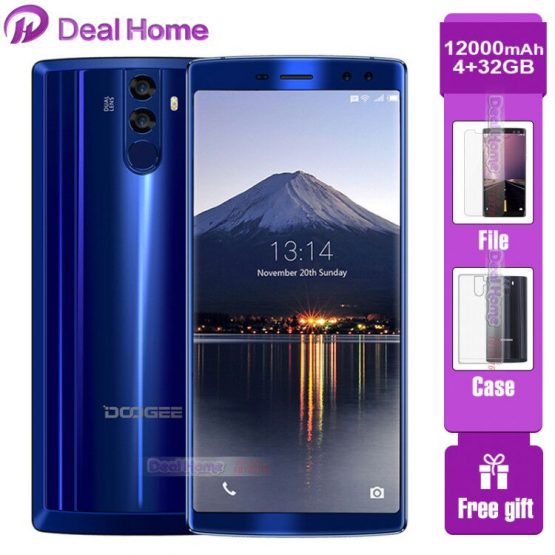 DOOGEE BL12000 SmartPhone MTK6750T Octa Core 4GB+32GB Android 7.1 Cellphone 6.0inch 18:9 Touch Screen Dual Camera Mobile Phone