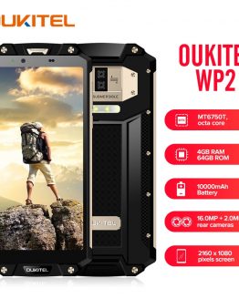 OUKITEL WP2 IP68 Waterproof Mobile Phone 4GB 64GB MT6750T Octa Core 6.0" 18:9 Fingerprint Smartphone Dust Shock Proof 10000mAh