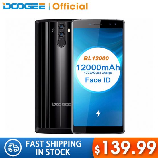 DOOGEE BL12000 Smartphone 12000mAh Fast charge 6.0''18:9 FHD+ MTK6750T Octa Core 4GB RAM 32GB ROM Quad Camera 16.0MP Android 7.1