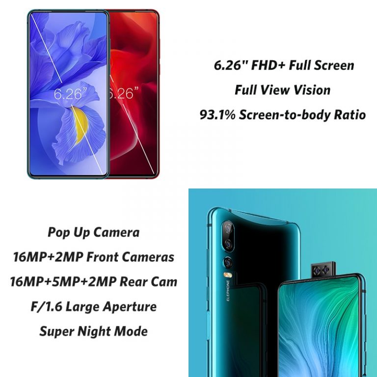 ELEPHONE U2 Octa Core 4GB 64GB Mobile Phone 16MP Pop-Up Dual Cam