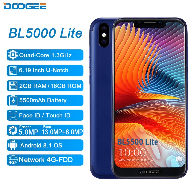 DOOGEE BL5500 Lite U-Notch Smartphone 6.19 inch MTK6739 Quad Core 2GB RAM 16GB ROM 5500mAh Dual SIM 13.0MP Android 8.1 2 DOOGEE BL5500 Lite U-Notch Smartphone: A Powerful Choice for Everyday Needs