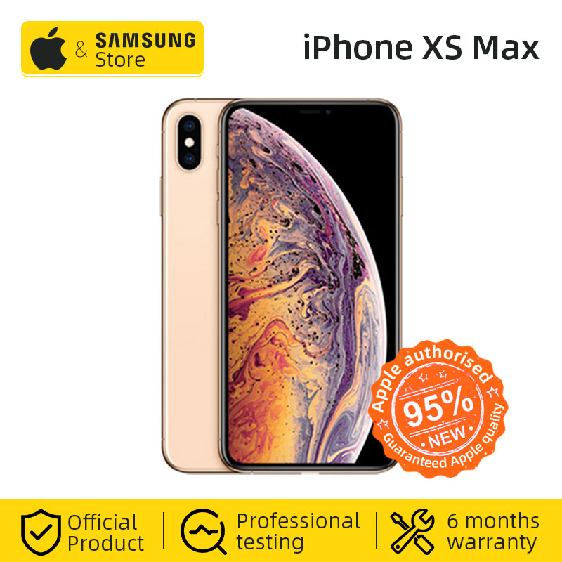 Unlocked Original Apple iPhone XS Max 512GB 6.5-inch Full Screen Smartphone Dual 12MP Wide and Telephoto cameras (Used 95% New)