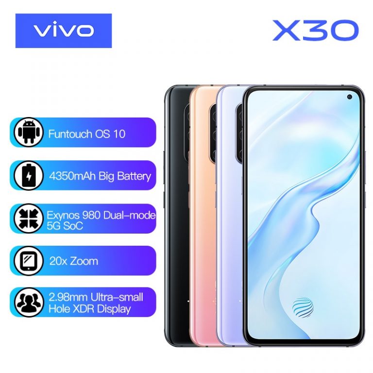 Original vivo X30 5G Smartphone 8GB 256GB Exynos 980 Celular 4350mAh