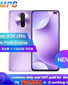 Original Xiaomi Redmi K30 5G 128GB 6GB Snapdragon 765G Octa Core Smartphone 6.67” 64MP Quad Rear Camera 4500mAh