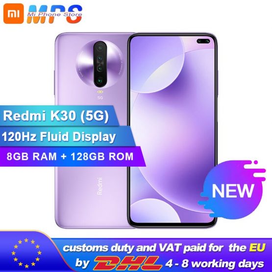 Original Xiaomi Redmi K30 5G 128GB 6GB Snapdragon 765G Octa Core Smartphone 6.67” 64MP Quad Rear Camera 4500mAh