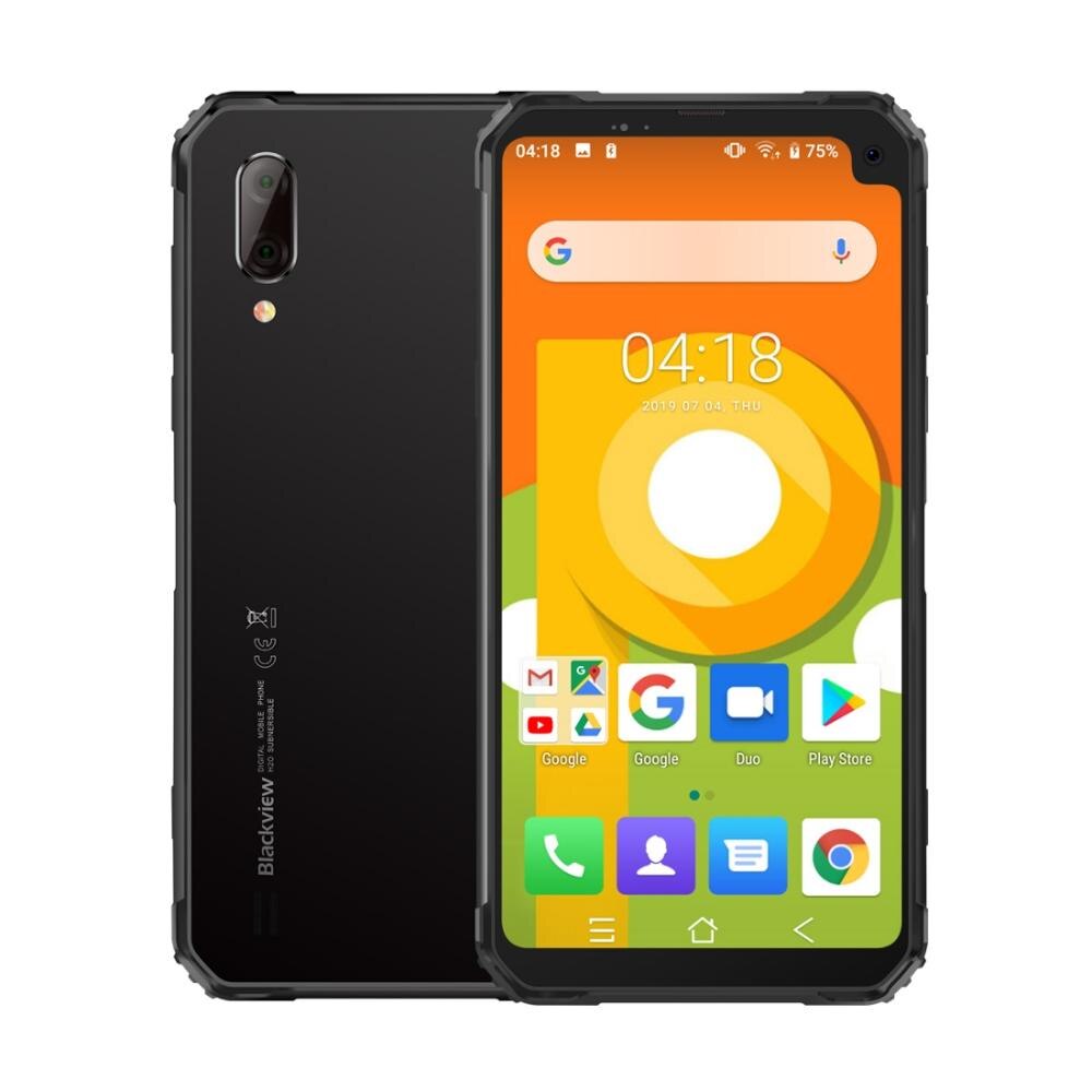 Blackview BV6100 IP68 Waterproof smartphone 3GB+16GB 6.8" Noth 18:9 MT6761 Quad Core 2.0GHz 16.0MP Android 9.0 NFC 5580mAh OTG