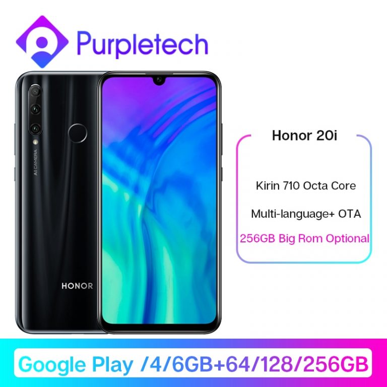 Google Play Honor 20i 20 i Smartphone 20 lite Kirin 710 Octa Core Front 32MP Rear 24MP Triple Cameras Fingerprint Unlock 3400mA 1 Honor 20i Smartphone - 32MP Front Camera, 24MP Triple Rear Cameras, 4GB RAM, 64GB ROM, and Kirin 710 Octa-Core Processor