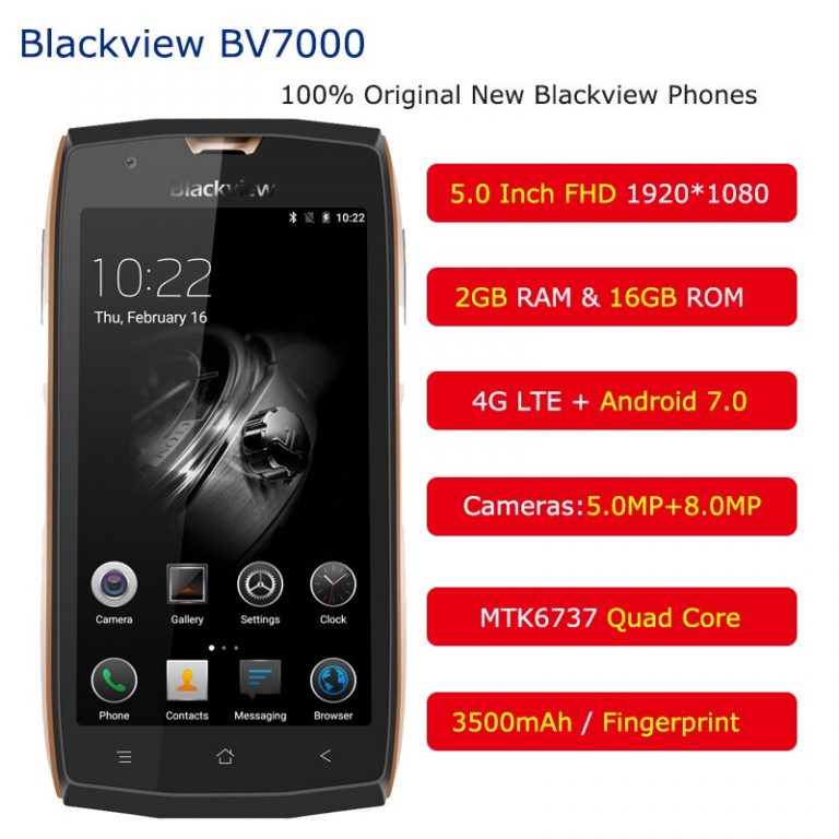 Blackview BV7000 5 Inch Smartphone Touch Celular IP68 Waterproof NFC 1920x1080 2GB RAM 16GB ROM Fingerprint Android 7.0 4G Phone 2 Blackview BV7000 5 Inch Smartphone Touch Celular IP68 Waterproof NFC