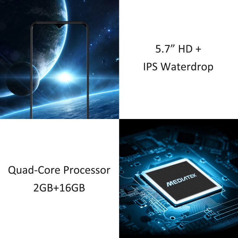 LEAGOO M12 Mobile Phone 5.7" 19:9 HD+ IPS Waterdrop Screen Quad core