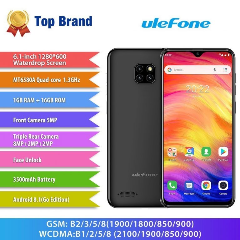 Ulefone Note 7 Smartphone 6.1 inch Android 8.1 phones Waterdrop Screen