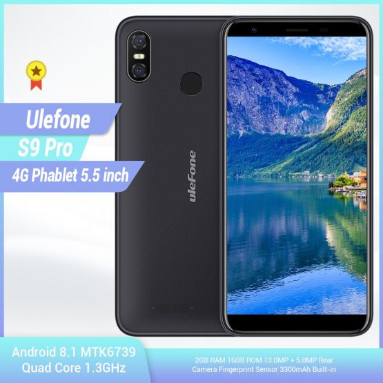 Ulefone S9 Pro 4G Smartphone 5.5 inch Android 8.1 MTK6739 Quad Core 1.3GHz 2GB RAM 16GB ROM 13.0MP + 5.0MP Mobile Telephone