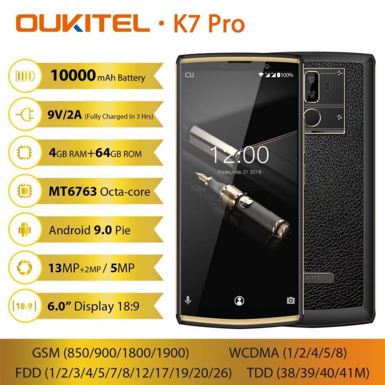 OUKITEL K7 Pro 6.0" 10000mAh android 9.0 4G smartphone Octa Core